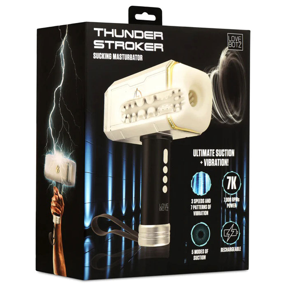 Thunder Stroker Sucking Masturbator With Ergonomic Silver Handle Strokers - Auto