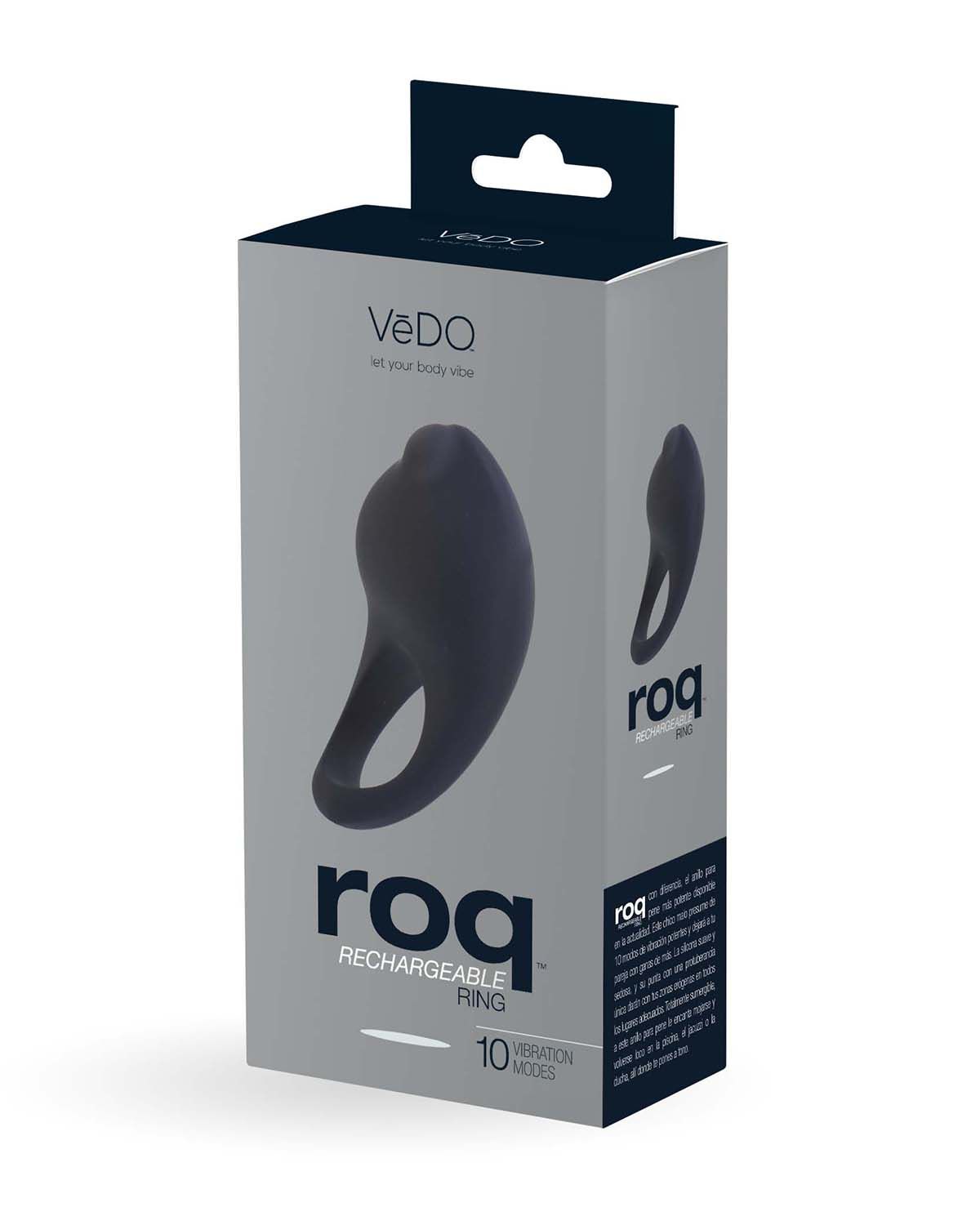 Roq Rechargeable Vibrating Cock Ring With Clitoral Stimulator Black Cock Rings Vibrating
