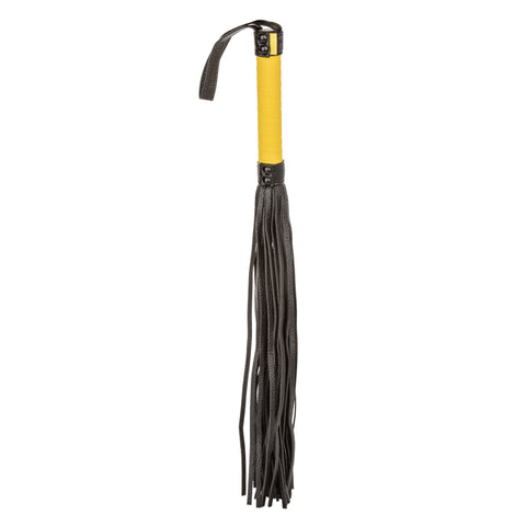 Boundless Flogger Vegan Leather BDSM Hand Whip with Textured Handle and Black Tassels Whips & Paddles