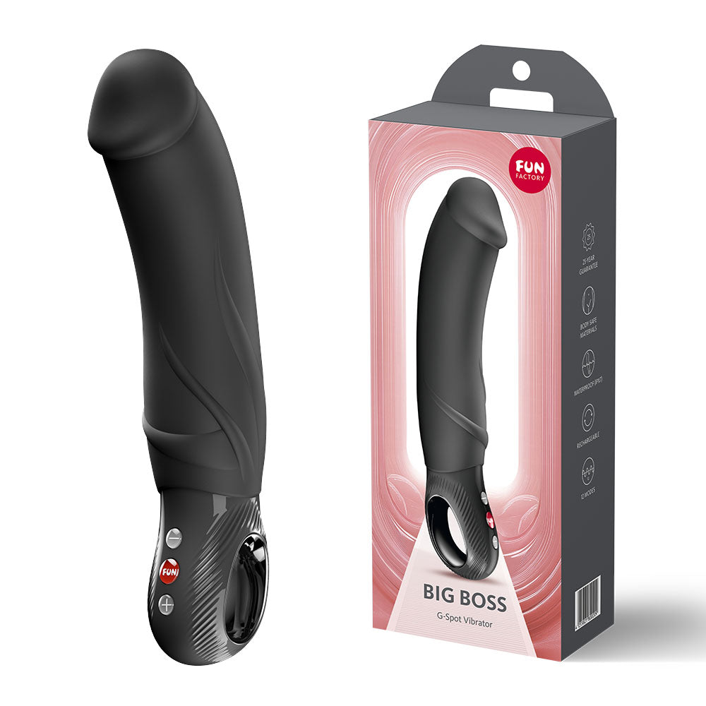 Big Boss 23cm G-Spot Vibrator (Black) – Waterproof Rechargeable Silicone Vibrator > Vibrators > G-Spot