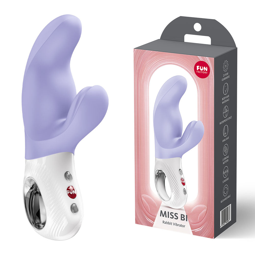 Fun Factory Miss Bi 17 cm USB-C Rechargeable Rabbit Vibrator Purple > Vibrators > Ladies > Rabbit
