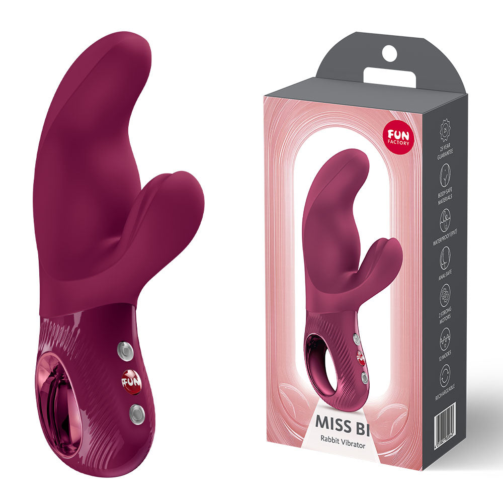 Fun Factory Miss Bi 17 cm USB-C Rechargeable Rabbit Vibrator Wine > Vibrators > Ladies > Rabbit