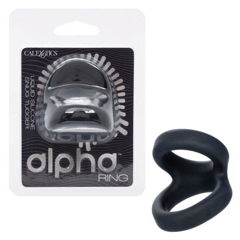 Alpha Liquid Silicone Snug Tugger (Black) – Premium Silicone Stamina Enhancer Sleeve COCK RINGS Sling