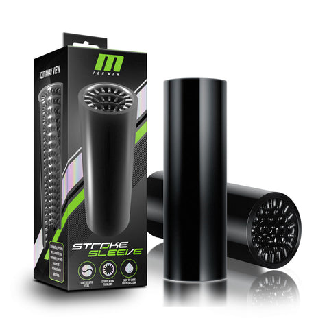 M For Men Stroke Sleeve (Black) – Sleek Masturbation Sleeve Black Strokers - Manual