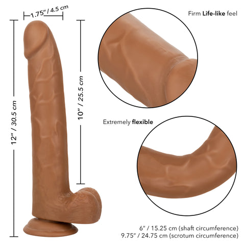 Size Queen 10 Inch Realistic Dildo in Ivory for Adults Brown Dongs Realistic
