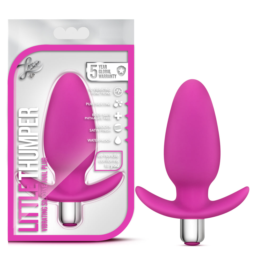 Luxe Little Thumper – Waterproof Vibrating Anal Plug with Removable Bullet Pink > Anal Range > Vibrating Butt Plugs