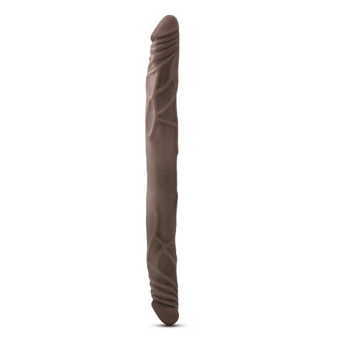 Dr. Skin 14 Inch Double Dildo Chocolate Realistic Adult Toy Brown Double Dongs