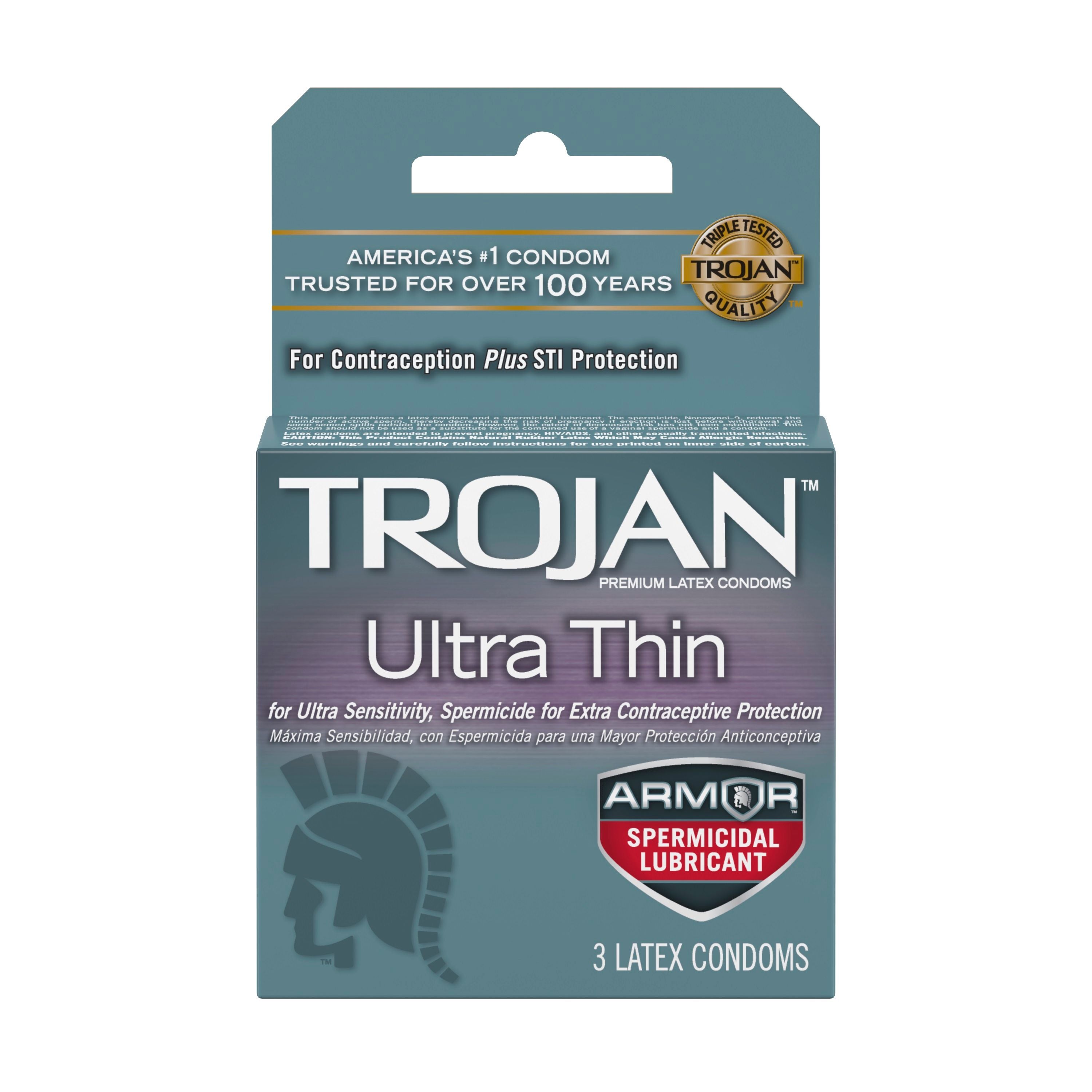 Trojan Ultra Thin Armor Spermicidal Condoms - 3 Pack > Essentials > Condoms