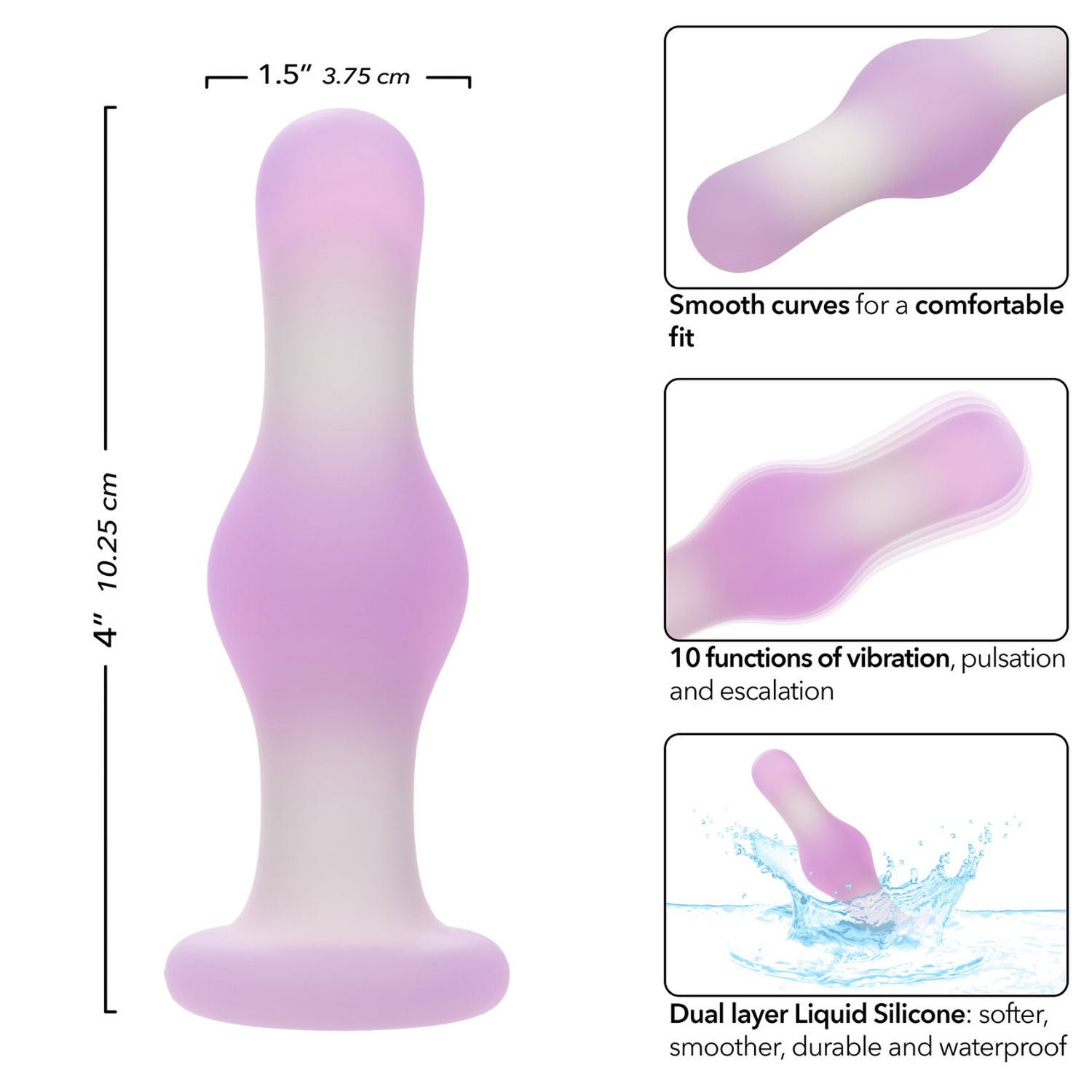 Lavender Haze Vibrating Bulb Probe Anal Toy with 10 Modes Butt Plugs