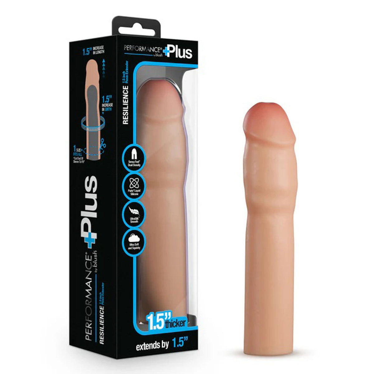 Blush Performance Plus (Beige) – 7 Inch Silicone Penis Extender with 1.5 Inch Length Increase > Sex Toys For Men > Penis Sleeves