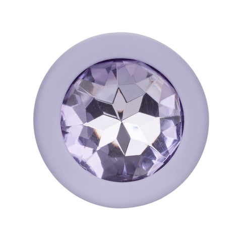 First Time Crystal Booty Kit Purple 3 Graduated Silicone Anal Plugs with Crystal Base