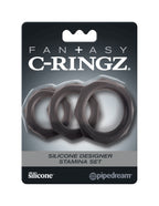 Fantasy C-Ringz Silicone Designer Stamina Set Black Cock Rings Set of 3 Sizes > Cock Ring > Sets