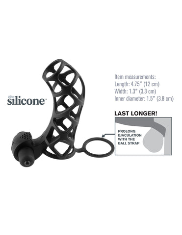 Fantasy Extreme Silicone Power Cock Cage with Ball Strap Black Cages