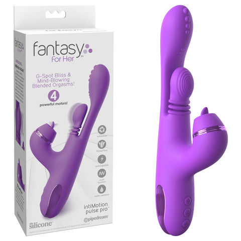 Fantasy For Her IntiMotion Pulse Pro 24 cm USB Rechargeable Swirling and Flicking Rabbit Vibrator VIBRATORS-RABBIT