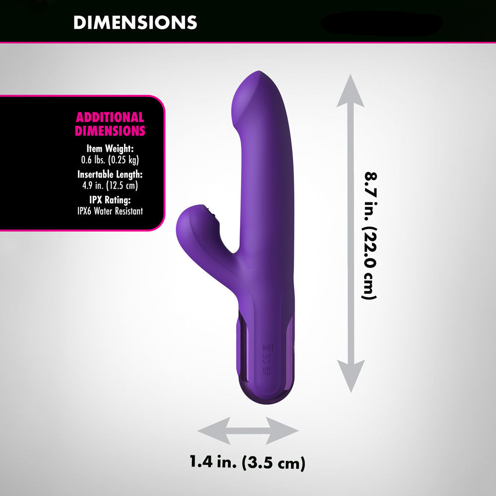 Fantasy For Her Super SoniX Thruster – 8.7 Inch USB Rechargeable Rabbit Vibrator > Vibrators > Ladies > Rabbit
