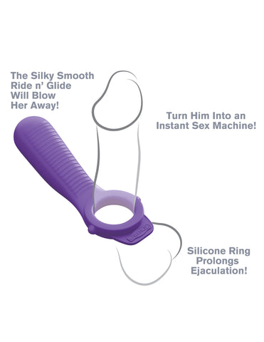 Fantasy Ride N Glide Couples Ring Vibrating Silicone Cockring Cock Rings Vibrating