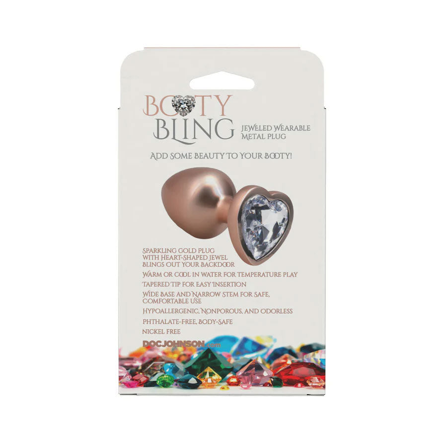 Booty Bling 3.25 Inch Metal Heart Plug (Gold) – Medium Metal Butt Plug > Anal Range > Jewel Butt Plugs