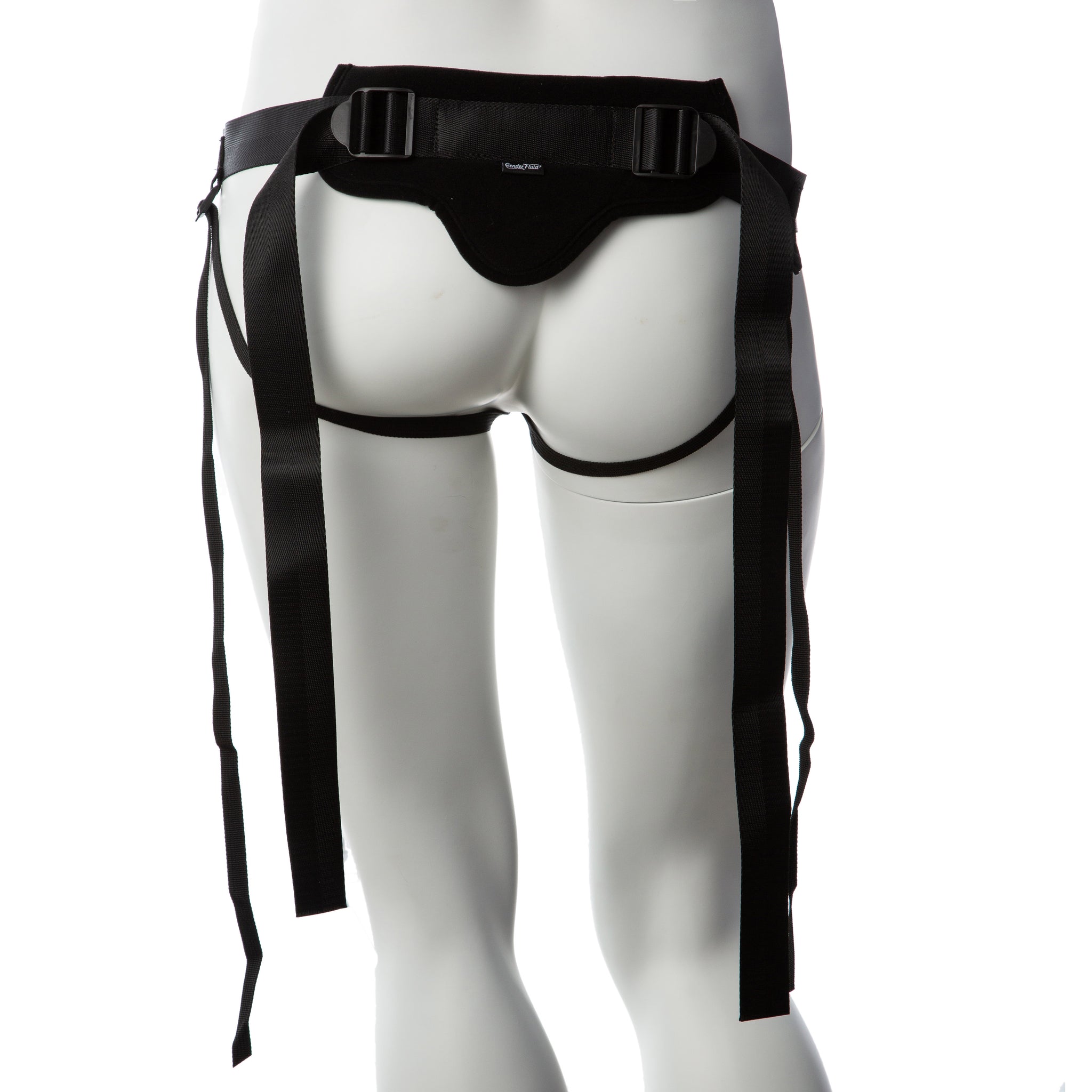 Gender Fluid Skylar Strap-On Harness One Size Black with Adjustable Nylon Straps and Padded Comfort > Dildos > Strap On Harnesses