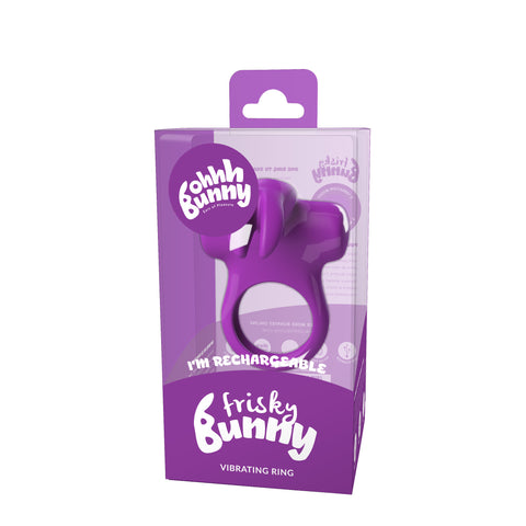 Ohhh Bunny Frisky Purple Vibrating Ring for Couples Play Cock Rings Vibrating