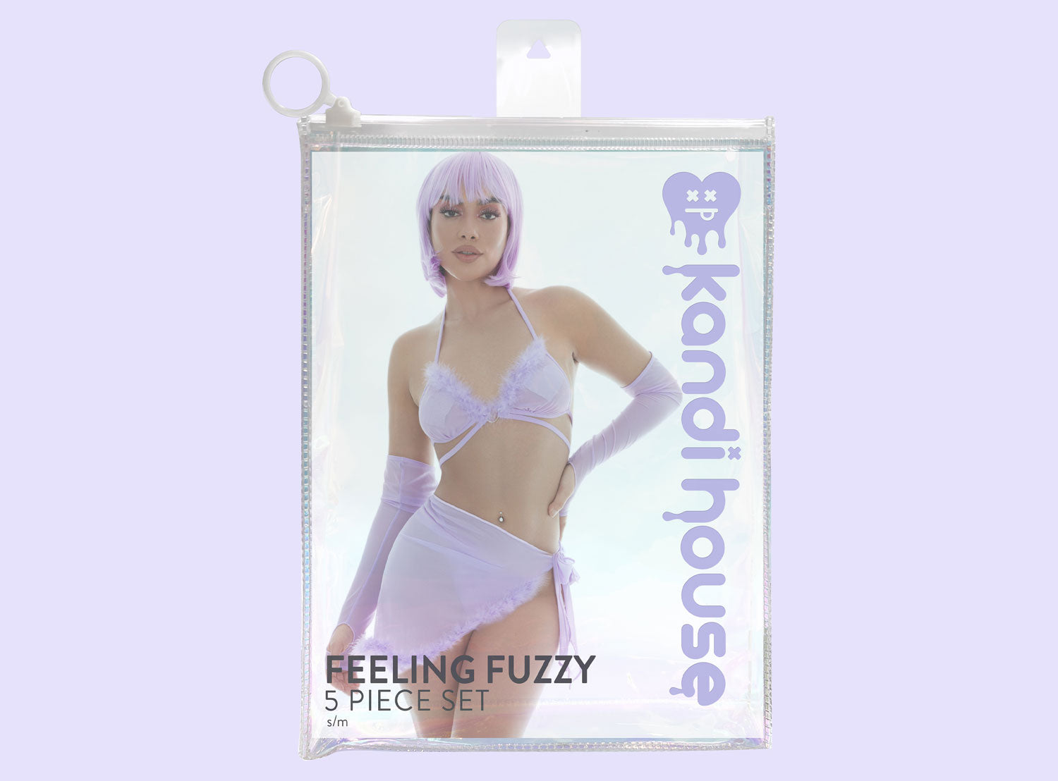 Feeling Fuzzy Lilac Festival Set with Pasties and Sarong Tie Skirt > Clothes > Plus Size Lingerie