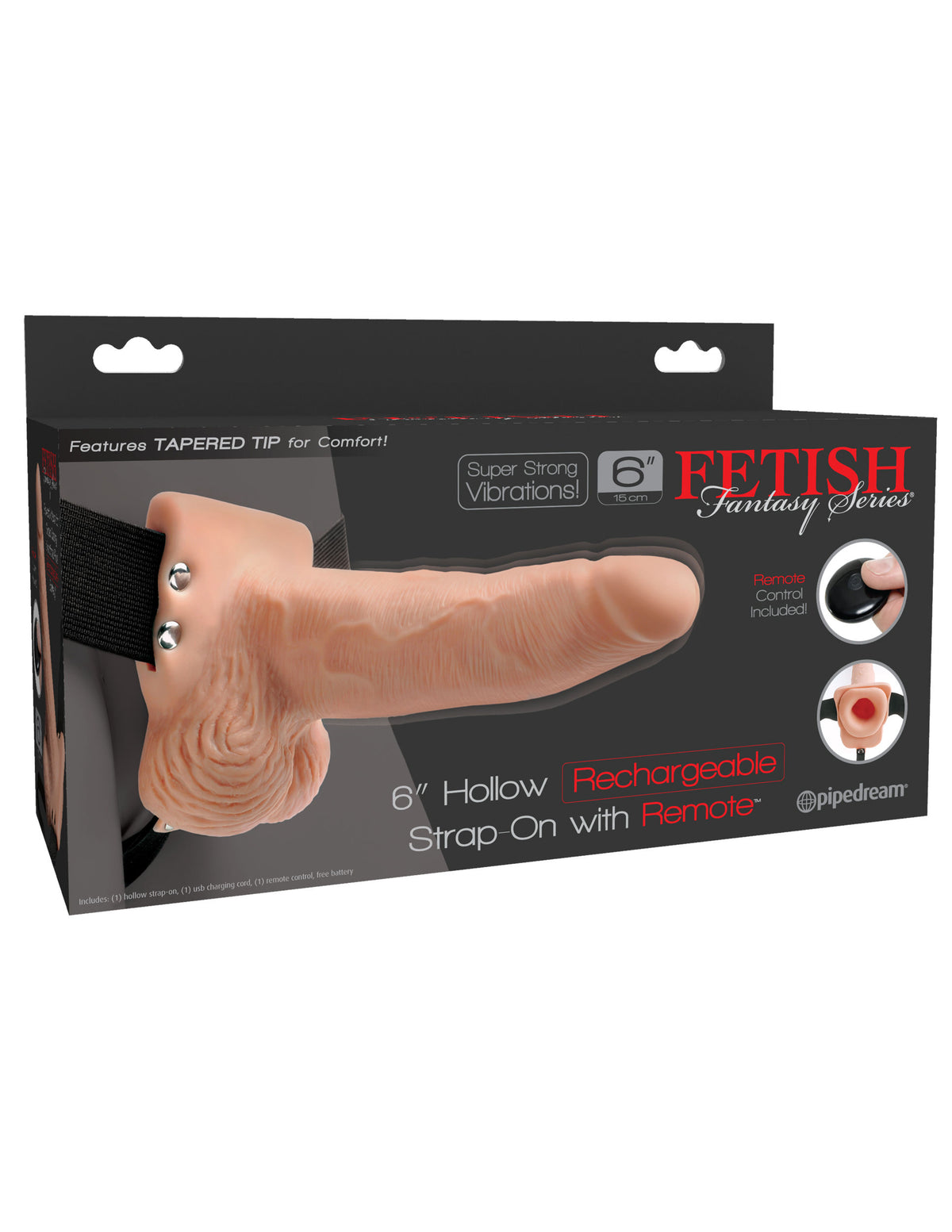 Fetish Fantasy 6 Inch Hollow Strap-On With Remote > Dildos > Hollow Strap Ons