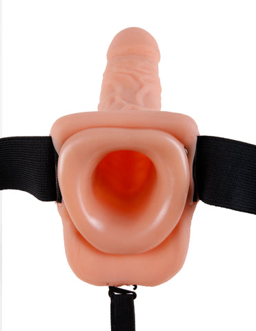 Fetish Fantasy 9 Inch Hollow Strap-On with Balls in Flesh STRAP-ONS