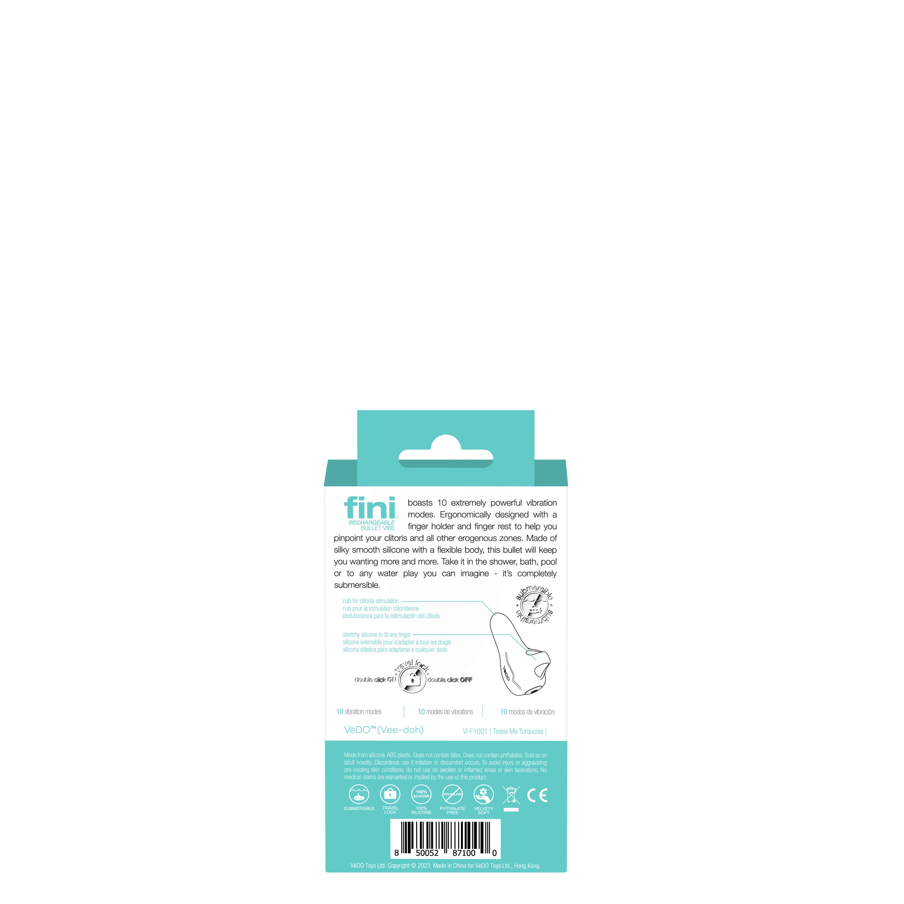 Fini Bullet Vibrator in Turquoise > Vibrators > Finger Vibrators