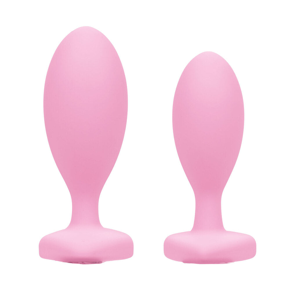 First Time Crystal Booty Duo (Heart-Shaped Crystals) – Decorative Butt Plugs > Anal Range > Butt Plug Kits