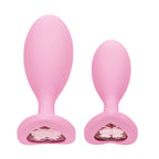 First Time Crystal Booty Duo (Heart-Shaped Crystals) – Decorative Butt Plugs > Anal Range > Butt Plug Kits