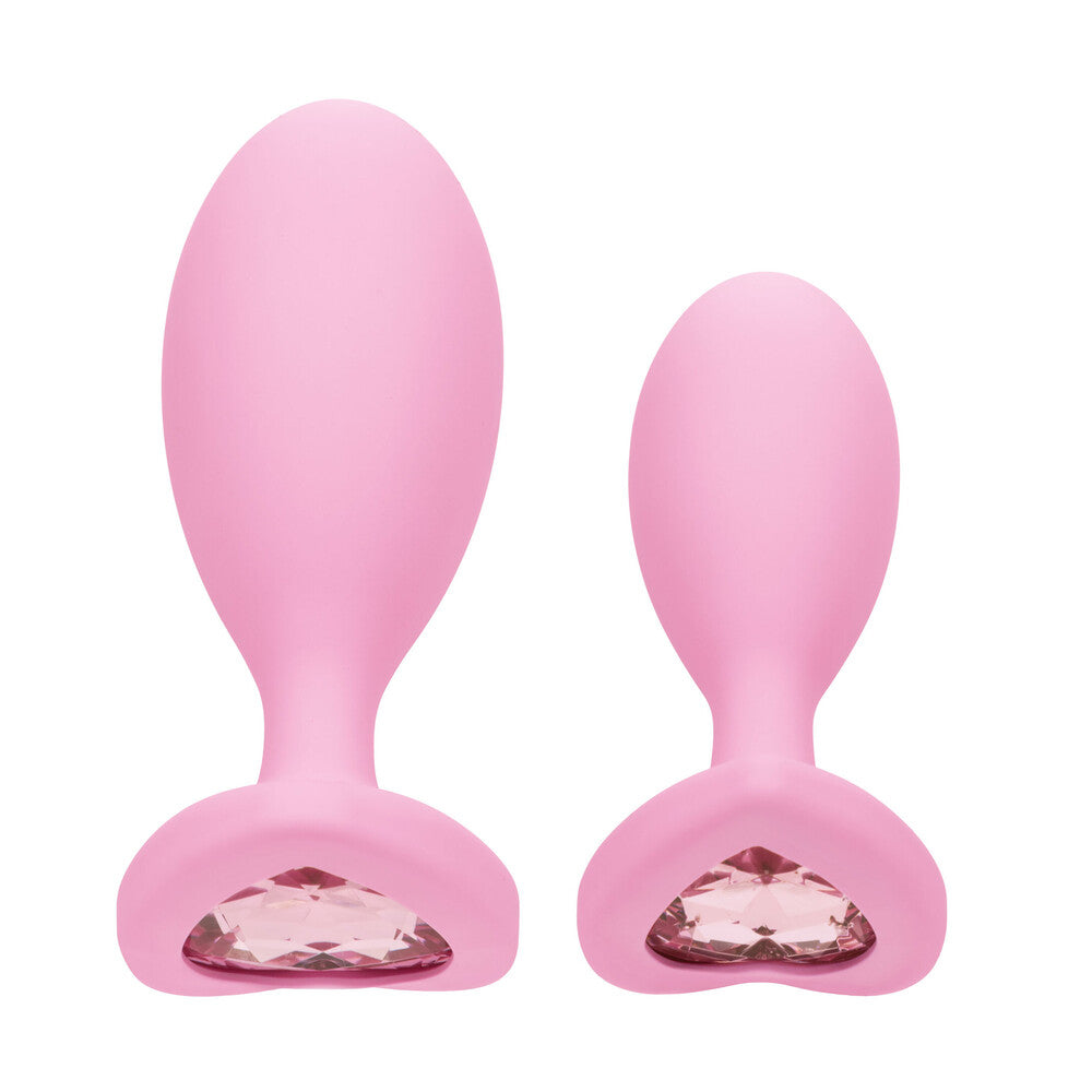 First Time Crystal Booty Duo (Heart-Shaped Crystals) – Decorative Butt Plugs > Anal Range > Butt Plug Kits