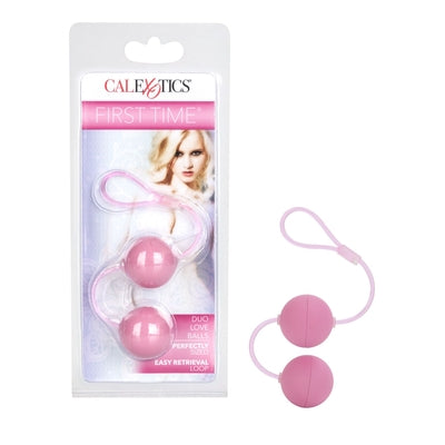 First Time Love Balls Duo Lover Pink 1.25 Inch Sculpted Kegel Balls with Retrieval Cord Secondary image