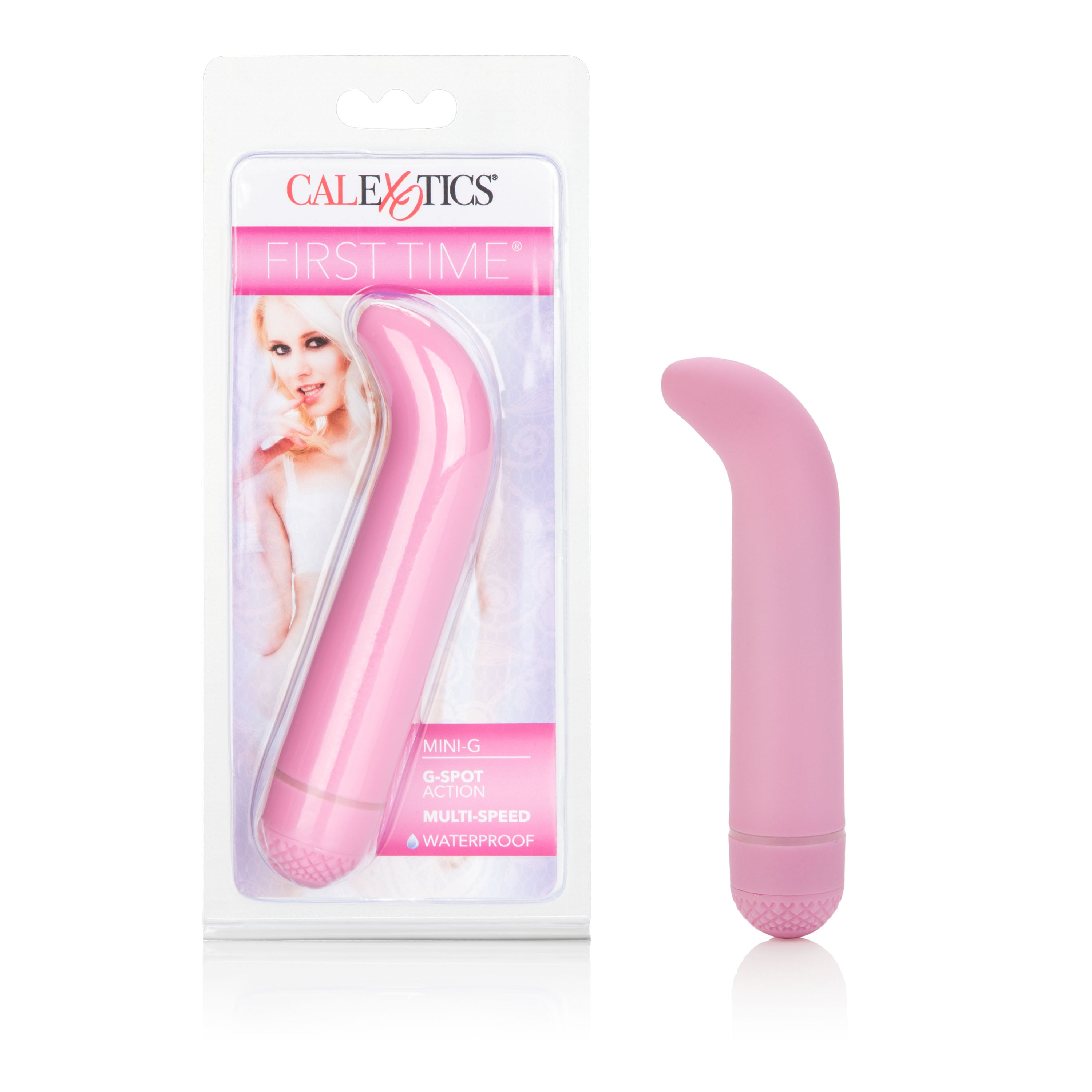 First Time Mini-G Pink Curved G-Spot Vibrator 4.5 Inch Compact Waterproof Massager BULLETS