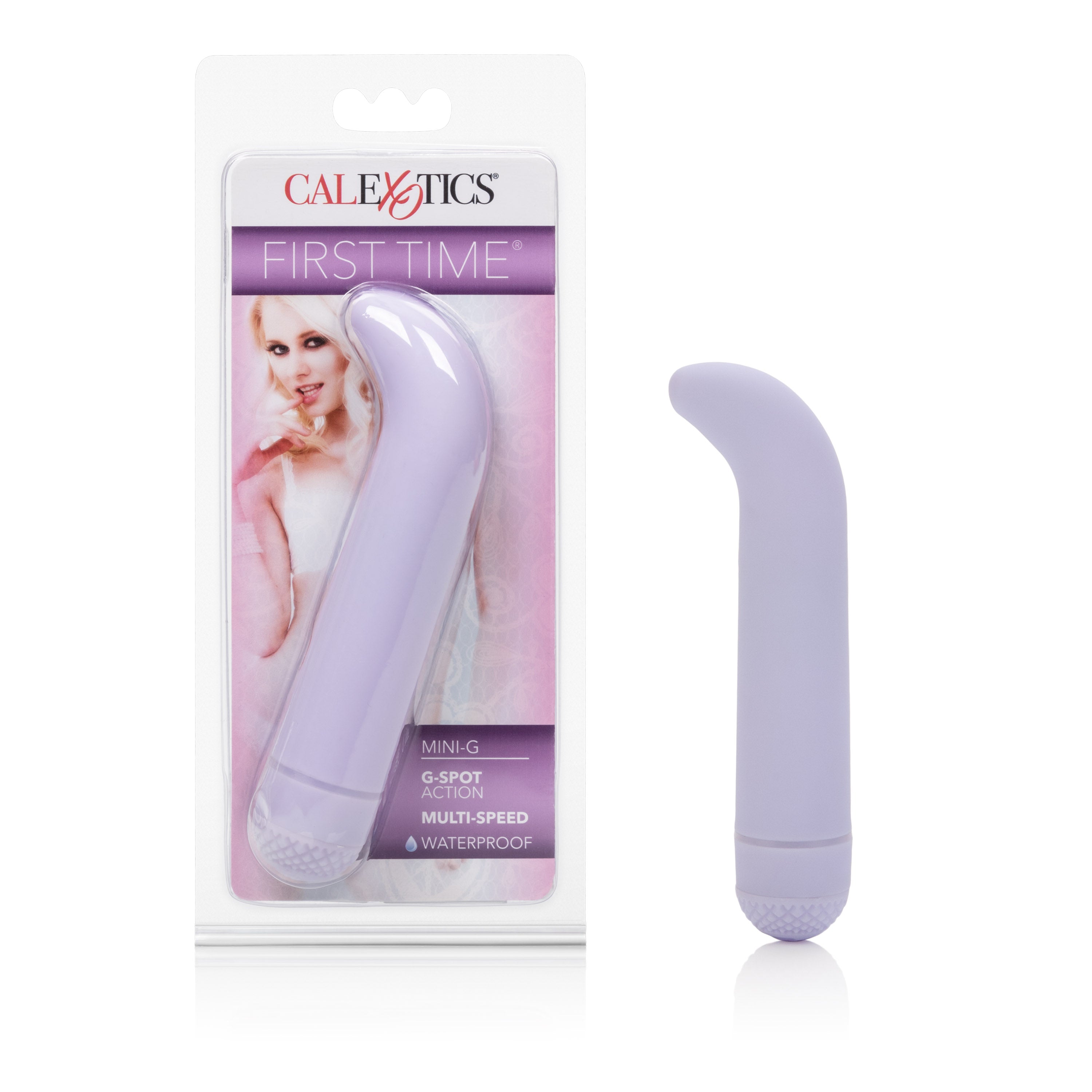 First Time Mini-G Purple 4.5 Inch Multi-Speed G-Spot Vibrator with Curved Tip and Waterproof Design BULLETS