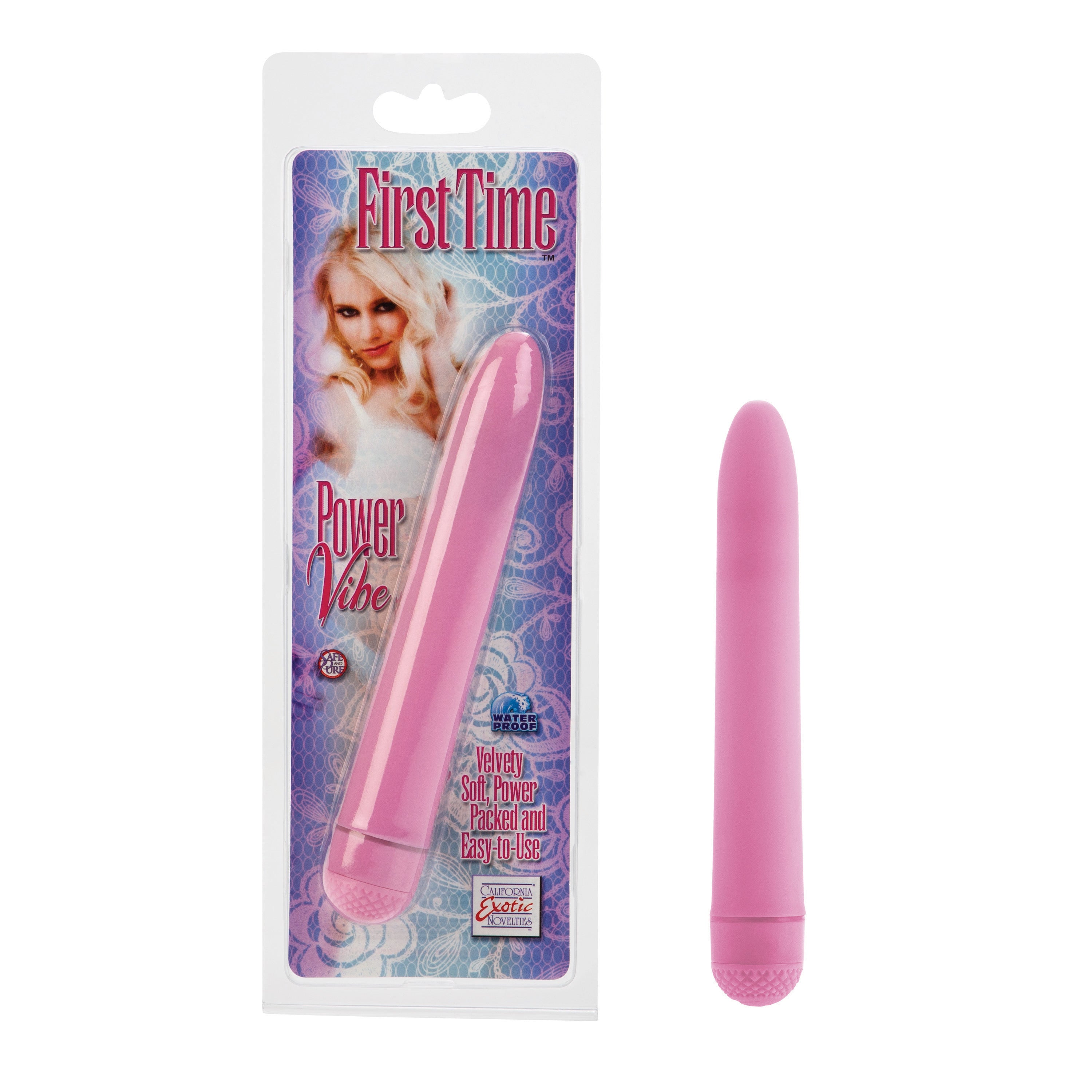First Time Power Vibe Pink 6 Inch Multi-Speed Waterproof Massager BULLETS