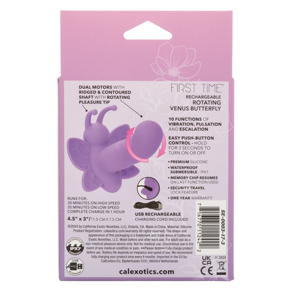 First Time Rotating Venus 4.5 Inch Butterfly Vibrator with Dual Stimulation > Vibrators > Ladies > Rabbit