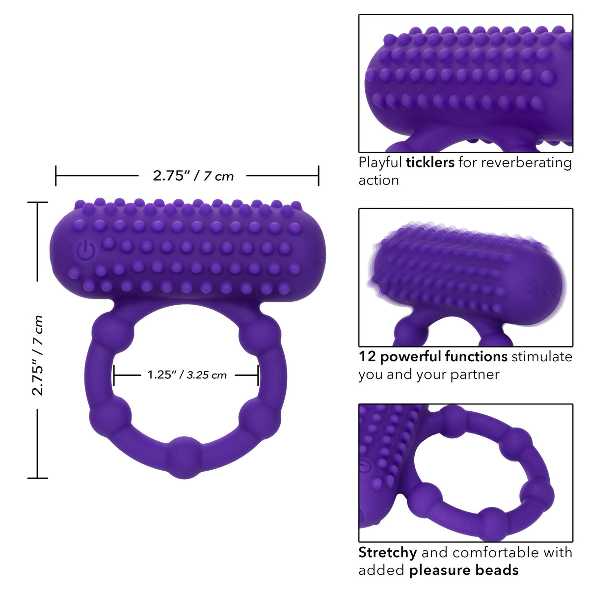 Maximus 5 Bead Rechargeable Cock Ring – Waterproof Vibrating Cock Ring > Cock Ring > Vibrating
