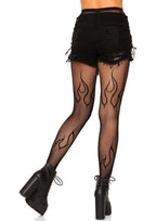 Flame Net Tights Black One Size Bold Lingerie Accessories > Clothes > Hosiery > Pantyhose & Tights