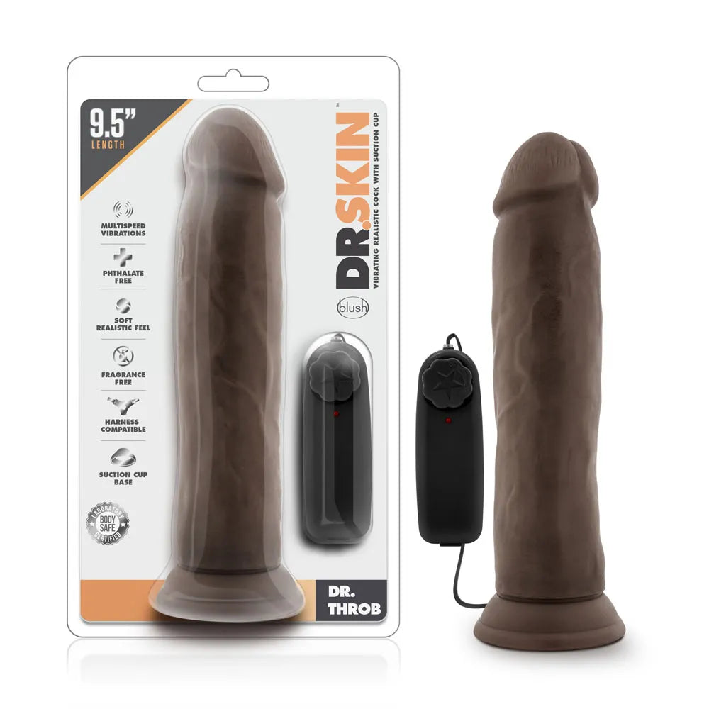 Dr. Skin Dr. Throb – 9.5 Inch Vibrating Realistic Cock with Suction Cup > Vibrators > Realistic Vibrators