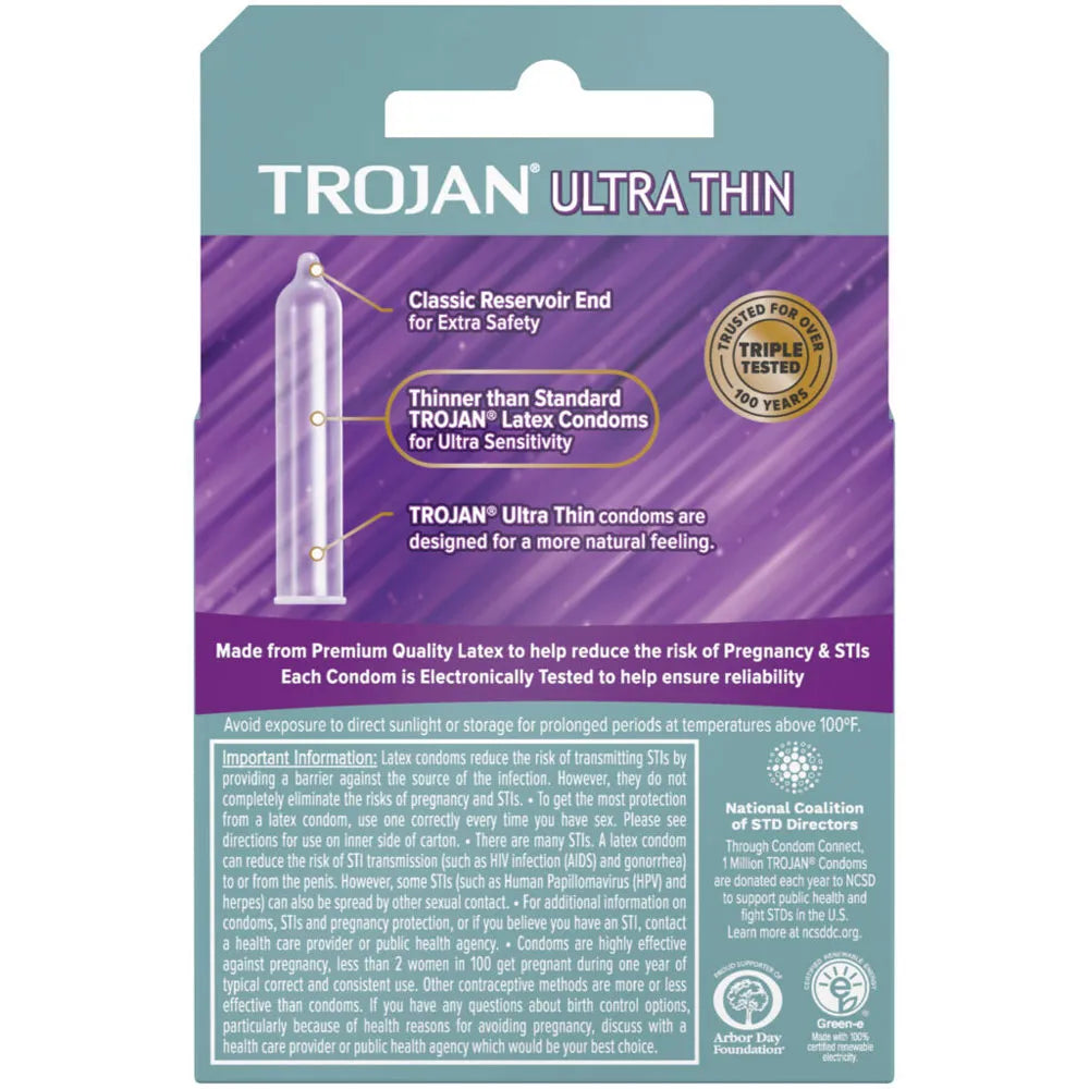 Trojan Sensitivity Ultra Thin Lubricated Condoms – 3 Pack Condoms > Essentials > Condoms
