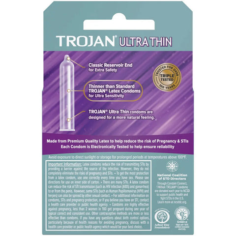 Trojan Sensitivity Ultra Thin Lubricated Condoms – 3 Pack Condoms > Essentials > Condoms