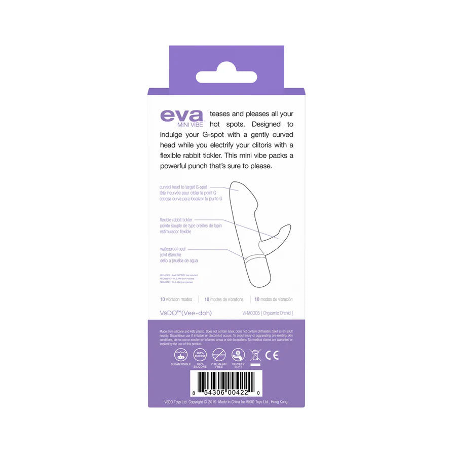 Eva Mini Vibe Pink Rabbit Style G-Spot and Clitoral Vibrator > Vibrators > Ladies > Rabbit
