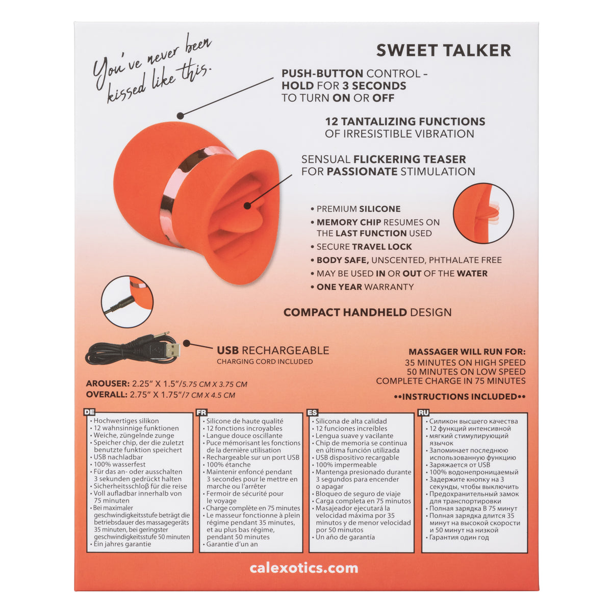 French Kiss Sweet Talker – Compact Massager with 12 Flickering Functions Vibrator > Vibrators > Finger Vibrators