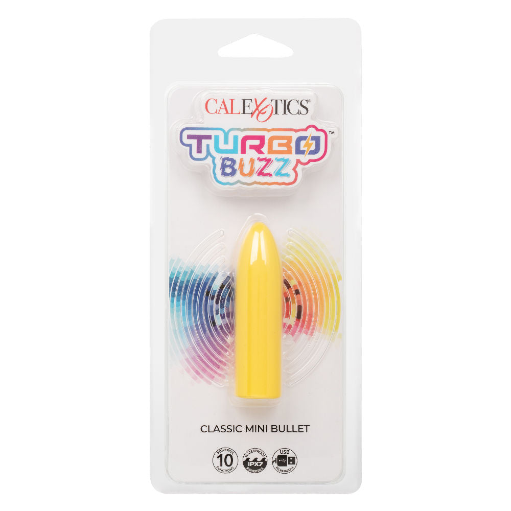Turbo Buzz Classic Mini Bullet Vibrator in Blue for Discreet Use Yellow BULLETS