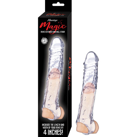 Nasstoys Magic Penis Extender and Ball Strap 7.5 Inch Clear Clear SLEEVES