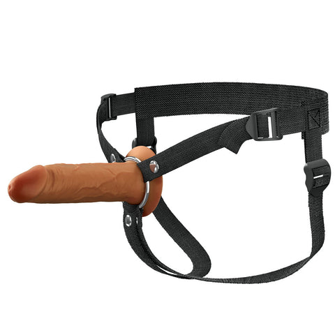 Fx Elite 6 Inch Silicone Hollow Strap On Tan STRAP-ONS
