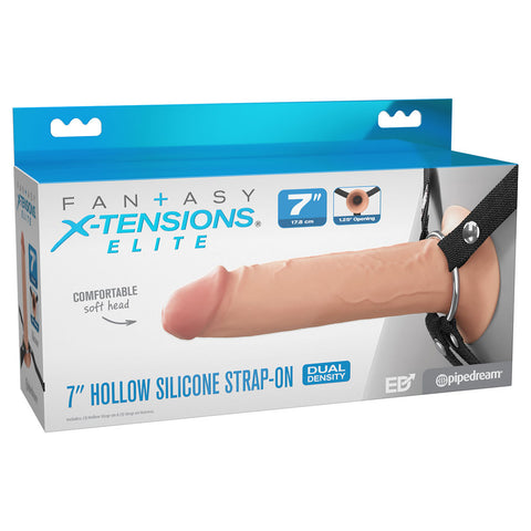 Fx Elite 7 Inch Silicone Hollow Strap On Flesh Strap-ons Hollow