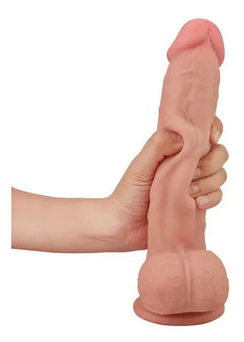 Get Lucky 9 Inch Real Skin Bendable Dildo with Soft Outer Layer > Dildos > Large Dildos