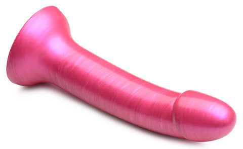 G-Tastic 7 Inch Metallic Pink Silicone Dildo with Suction Base Dongs Realistic