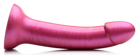 G-Tastic 7 Inch Metallic Pink Silicone Dildo with Suction Base Dongs Realistic