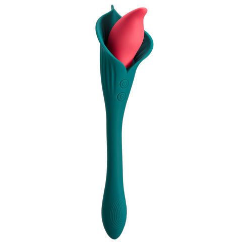 Spathe Lily Vibrator Green Two-Motor Intense Pleasure Toy Vibrators
